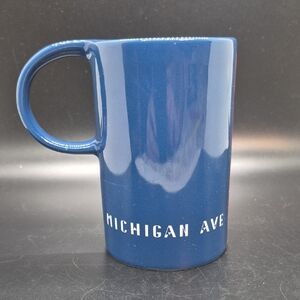 Starbucks "Michigan Ave." Blue Ceramic Mug W/ Modern Design 10 Fl. Oz. Year 2019